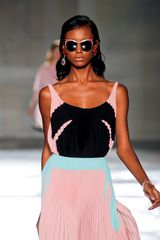 Prada Spring 2012 Gathered Waist Knife Pleated Cocktail Dress