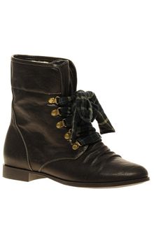 Asos Asos Argyle Knit Cuff Lace Up Ankle Boot - Lyst
