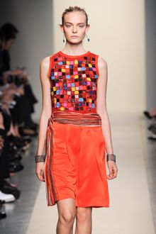 Bottega Veneta Spring 2012 Orange Bermuda Shorts with Crocheted Belt - Lyst