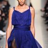 Bottega Veneta Spring 2012 See Through Silk Chiffon Pleated Gown In Deep Blue in Blue (black, blue) - Lyst