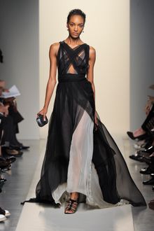 Bottega Veneta Spring 2012 See Through Silk Chiffon Pleated Gown In Black  - Lyst