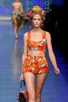 Dolce & Gabbana Spring 2012 Red Tomato Print Cropped Bralet Top - Lyst