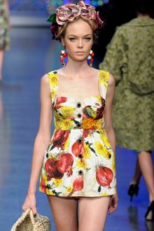Dolce & Gabbana Spring 2012 Vegetable Print Mini Dress - Lyst