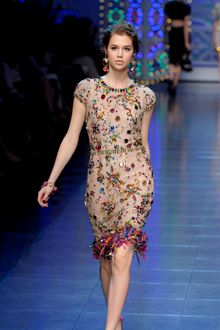 Dolce & Gabbana Spring 2012 Crystal Encrusted Cocktail Dress - Lyst