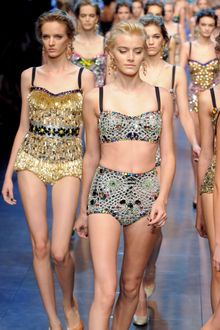 Dolce & Gabbana Spring 2012 Crystal Encrusted High Waisted Mini Shorts  - Lyst