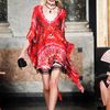 Emilio Pucci Spring 2012 Multi Print Hanging Sleeve Dress With Lace Detail  in Red - Lyst