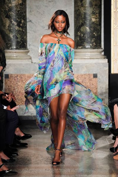 Emilio Pucci Spring 2012 Black OpenToe Sandal in Black (grey, lightblue, purple, white) - Lyst