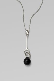 Georg Jensen Sphere Black Agate & Sterling Silver Pendant Necklace - Lyst