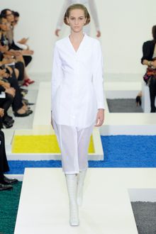 Jil Sander Spring 2012 Long Sleeve See Through Pure White Shirt Dress - Lyst