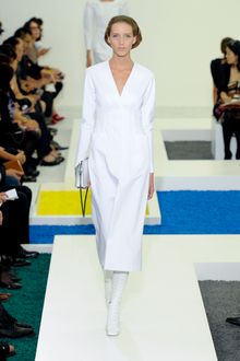Jil Sander Spring 2012 White Perforated Square Toe Lace Up Boots - Lyst