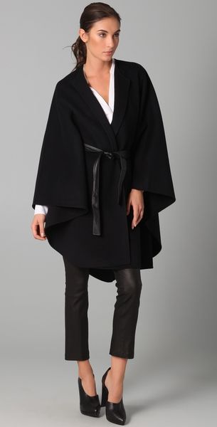 Vince Belted Wool-blend Cape - Lyst