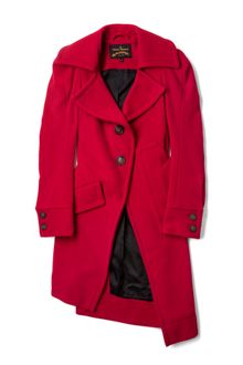Vivienne Westwood Anglomania Red Limpish Asymmetric Coat - Lyst