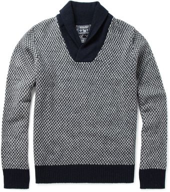  Patterned Shawl Collar Sweater 