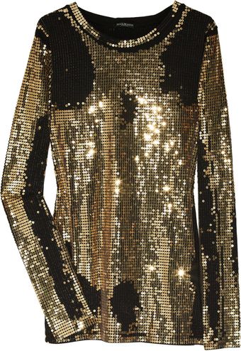 Balmain Distressed Sequin-embellished Cotton Top - Lyst