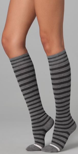Falke Stripes Knee High Socks In Gray Grey Lyst