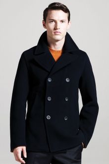 Jil Sander Wool Pea Coat - Lyst