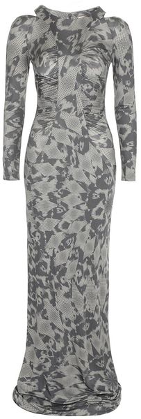 Matthew Williamson Leopard Jersey Keyhole Column - Lyst