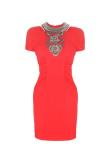 Matthew Williamson Wool Crepe Tailoring Keyhole Mini Dress - Lyst
