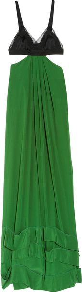 Sonia Rykiel Cutout Silk-satin and Crepe De Chine Dress - Lyst