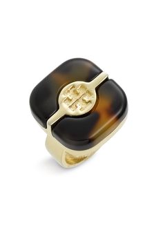 Tory Burch Split Plate Logo Ring - Lyst