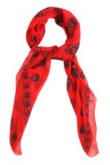 Alexander McQueen Silk Chiffon Skull Scarf