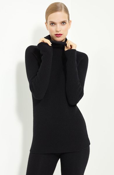 Donna Karan New York Collection Ribbed Cashmere Sweater in Black - Lyst