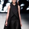 Gareth Pugh Spring 2012 Black Asymmetric Sleeveless Long Coat With Leather Trimms in Black - Lyst