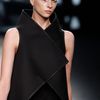 Gareth Pugh Spring 2012 Black Asymmetric Sleeveless Long Coat With Leather Trimms in Black - Lyst