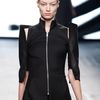 Gareth Pugh Spring 2012 Black Long Zipped Cut Out Coat With High Collar in Black - Lyst