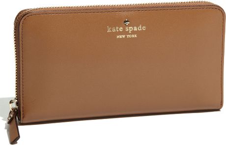 Kate Spade Tudor City  Lacey Zip Around Wallet in Brown (caramel) - Lyst