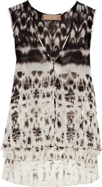 Max Azria Tie-dye Silk-chiffon Tank - Lyst