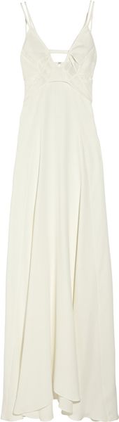 Max Azria Laser-cut Silk-crepe Gown - Lyst