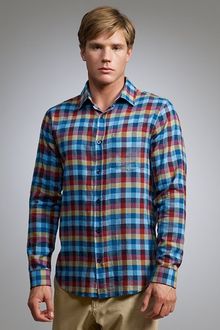 Original Penguin Long Sleeve Check Shirt Blue - Lyst