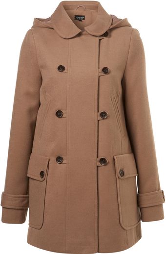 Topshop Washable Hooded Coat - Lyst