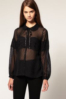 ASOS Collection Asos Lace Trim Blouse - Lyst