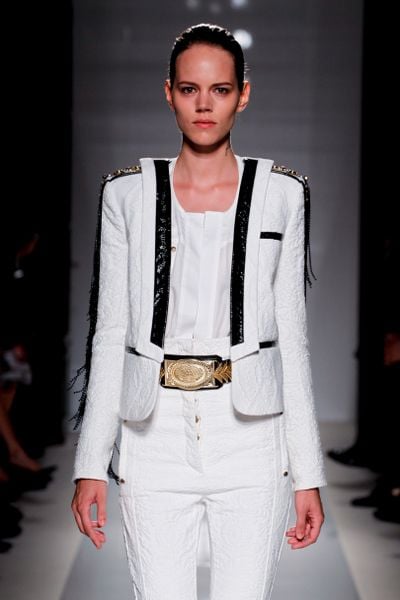Balmain Spring 2012 White Sleeveless Top  in White (black, white) - Lyst