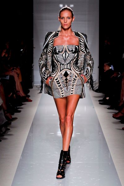 Balmain Spring 2012 Embroided Jacket With Fringed Sleeves in Black (black, gold, white) - Lyst