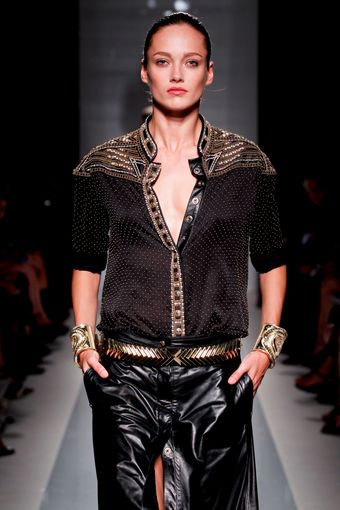 Balmain Spring 2012 Embroided Detail Button Down Shirt  - Lyst