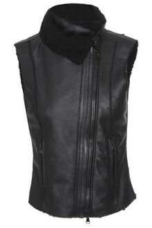 Lot78 Esme Sleeveless Leather Biker Jacket - Lyst