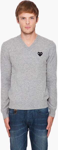 Play Comme Des Garçons Lambswool Sweater in Gray for Men (grey) - Lyst