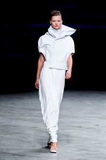 Rick Owens Spring 2012 Bright White Hood-Neck Cape Jacket - Lyst