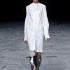 Rick Owens Spring 2012 White Long Coat with Asymmetric Detailed Collar in White - Lyst