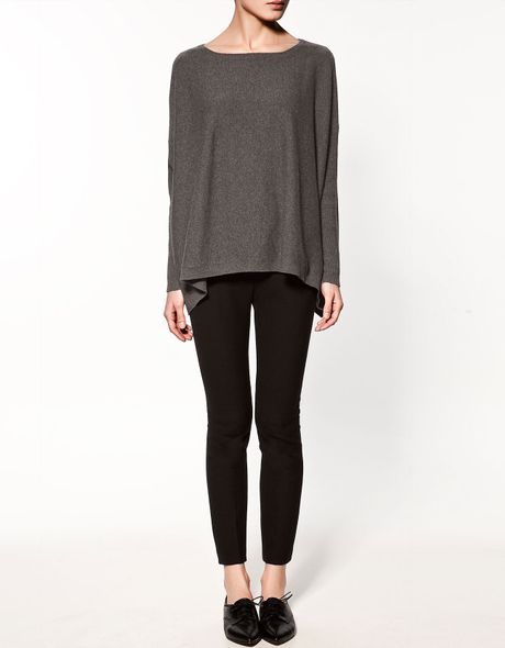 Zara Square Cut Cashmere Sweater in Gray (grey)