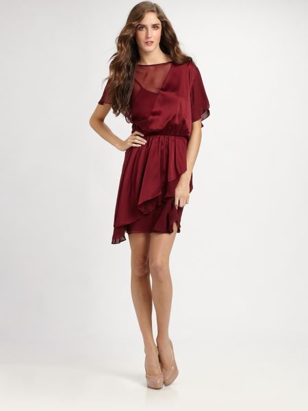 Alice + Olivia Rory Butterfly Wrap Dress in Purple (wine) - Lyst