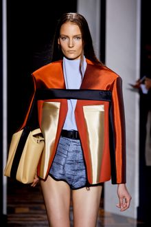 Balenciaga Spring 2012 Color-Block Panel Shimmering Oversized Jacket  - Lyst