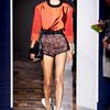 Balenciaga Spring 2012 Black And Pink Pattern High Waist Mini Short in Black (orange) - Lyst