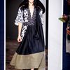 Balenciaga Spring 2012 Mid Lenght Dress With Draped Black And White Print Top And Voluminous Skirt  in Black (blue, natural, white) - Lyst
