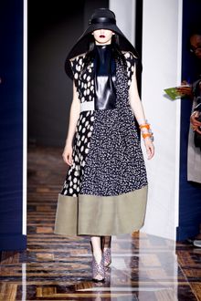 Balenciaga Spring 2012 Black and White Print Sleeveless Mid Lenght Dress  - Lyst