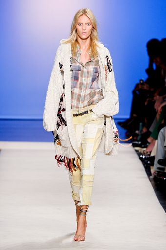 Isabel Marant Spring 2012 Yellow Denim Patchwork Cropped Pants - Lyst