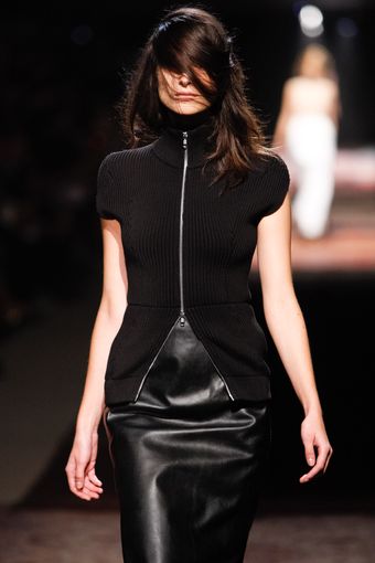 Maison Martin Margiela Spring 2012 Black Short Sleeve Knit Zipped Sweater - Lyst